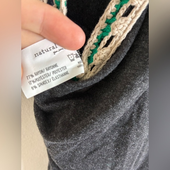 Natural Life Willow Jumpsuit Wide Leg Charcoal Cropped Small Crotchet Trim - Picture 14 of 14